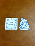 Most Ardently | Pride and Prejudice Jane Austen Sticker | Book Kindle Laptop Journal Planner Sticker