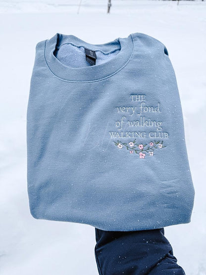 The Very Fond of Walking Walking Club Embroidered Crewneck Sweatshirt | Pride and Prejudice Jane Austen