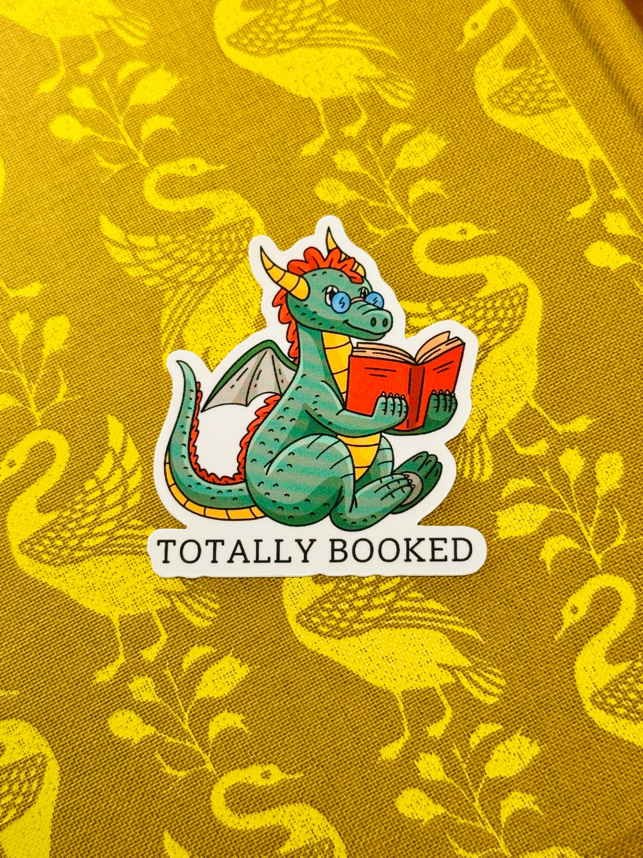 Book Dragon Sticker | Bookish Vinyl Decal for Fantasy Readers