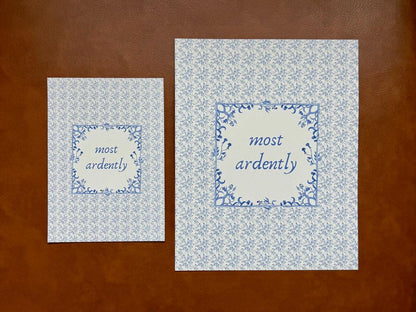 Most Ardently | Pride and Prejudice Art Print | Jane Austen Print