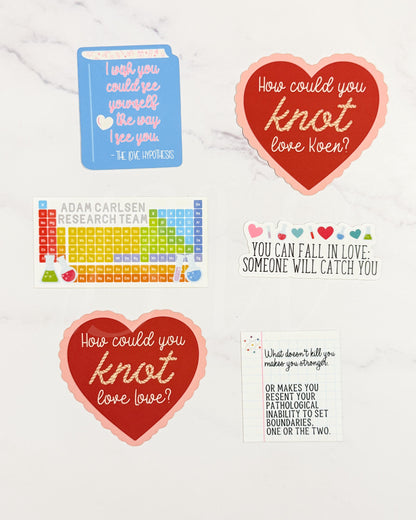 How Could You Knot Love Koen | Mate Sticker | Officially Licensed Ali Hazelwood Sticker