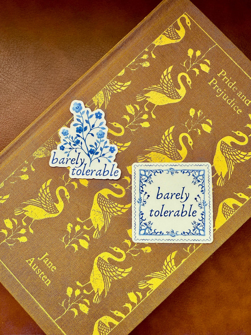 Barely Tolerable | Flowers | Jane Austen | Pride and Prejudice Floral Book Sticker