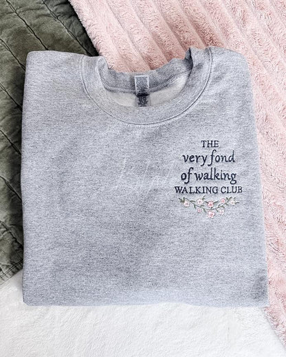 The Very Fond of Walking Walking Club Embroidered Crewneck Sweatshirt | Pride and Prejudice Jane Austen