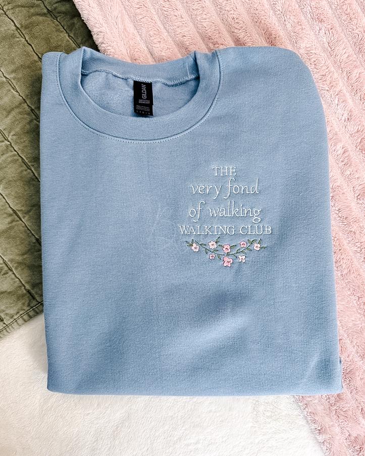 The Very Fond of Walking Walking Club Embroidered Crewneck Sweatshirt | Pride and Prejudice Jane Austen
