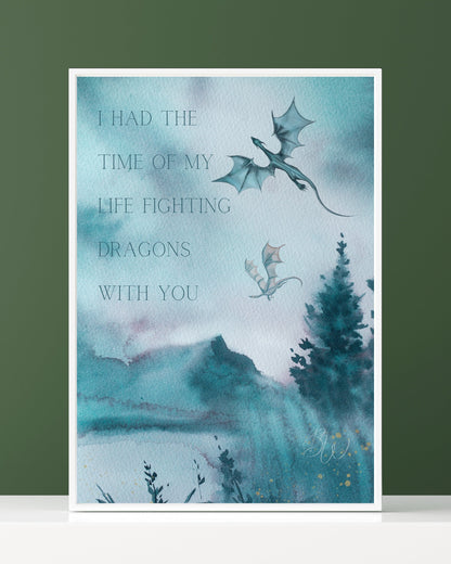 Fighting Dragons Digital Print | Long Live Art