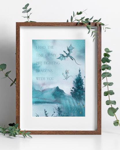 Fighting Dragons Digital Print | Long Live Art