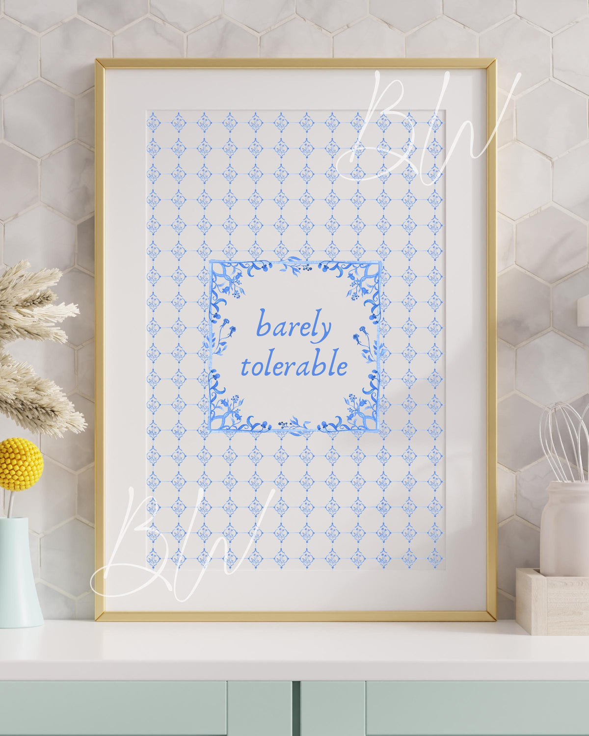 Barely Tolerable | Pride and Prejudice Digital Print | Pride and Prejudice Art | Jane Austen Wall Art