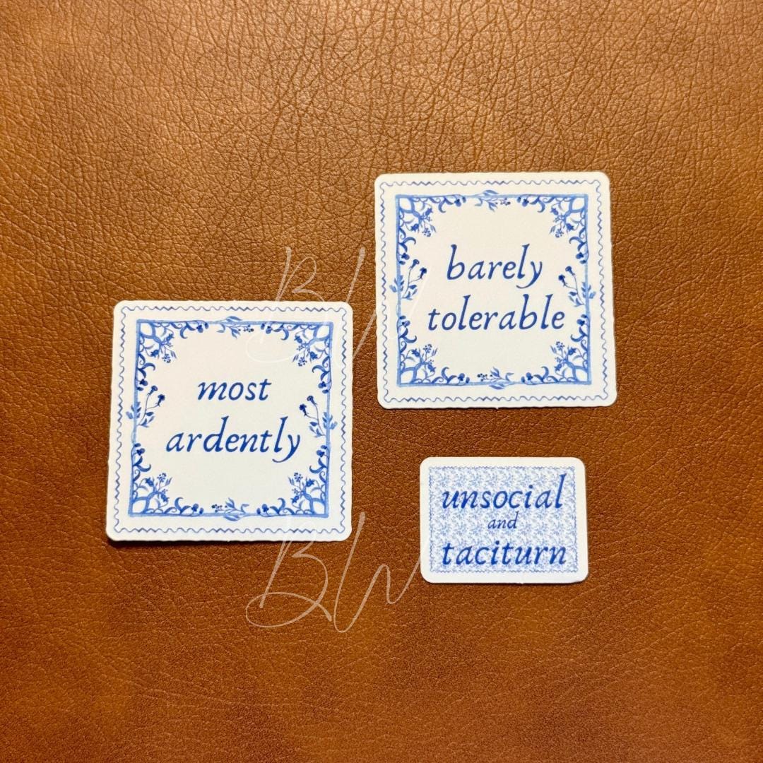 Unsocial and Taciturn | Jane Austen Sticker| Pride and Prejudice Sticker | Book Sticker | Kindle Sticker