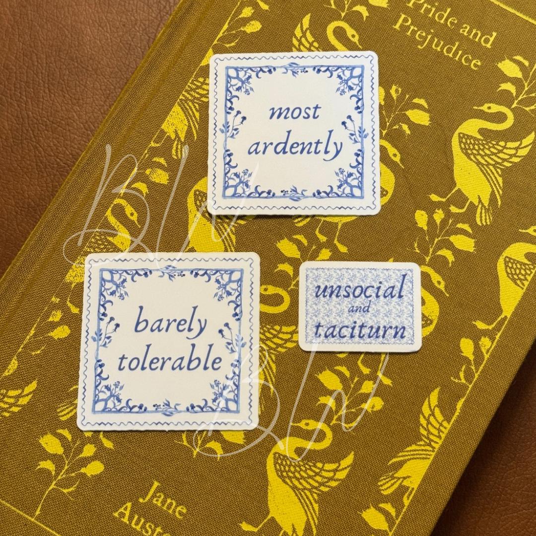 Unsocial and Taciturn | Jane Austen Sticker| Pride and Prejudice Sticker | Book Sticker | Kindle Sticker