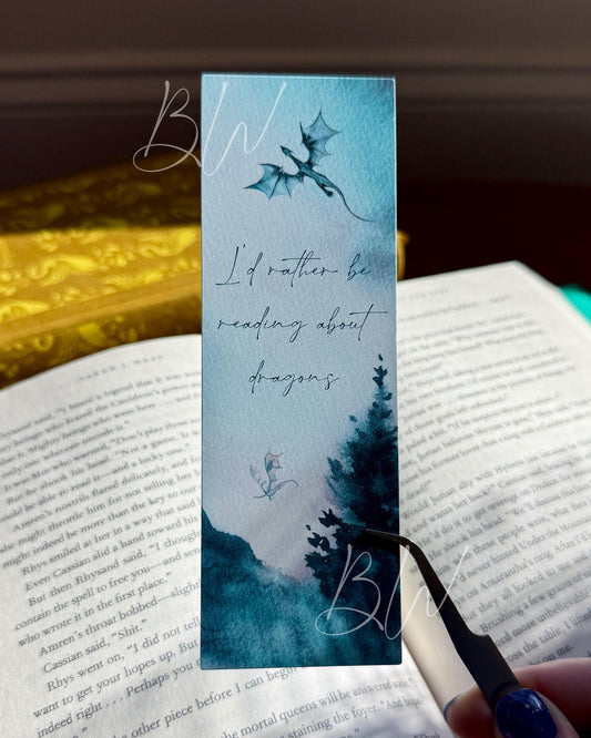 I'd Rather Be Reading About Dragons Bookmark | Fantasy Bookmark