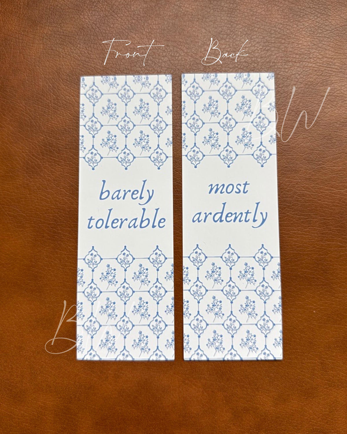 Most Ardently / Barely Tolerable Double Sided Bookmark | Pride and Prejudice | Jane Austen Bookmark