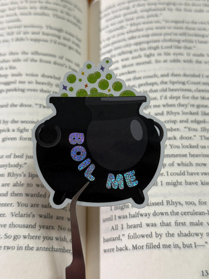 Boil Me Cauldron Sticker | Holographic Witchcraft Decal