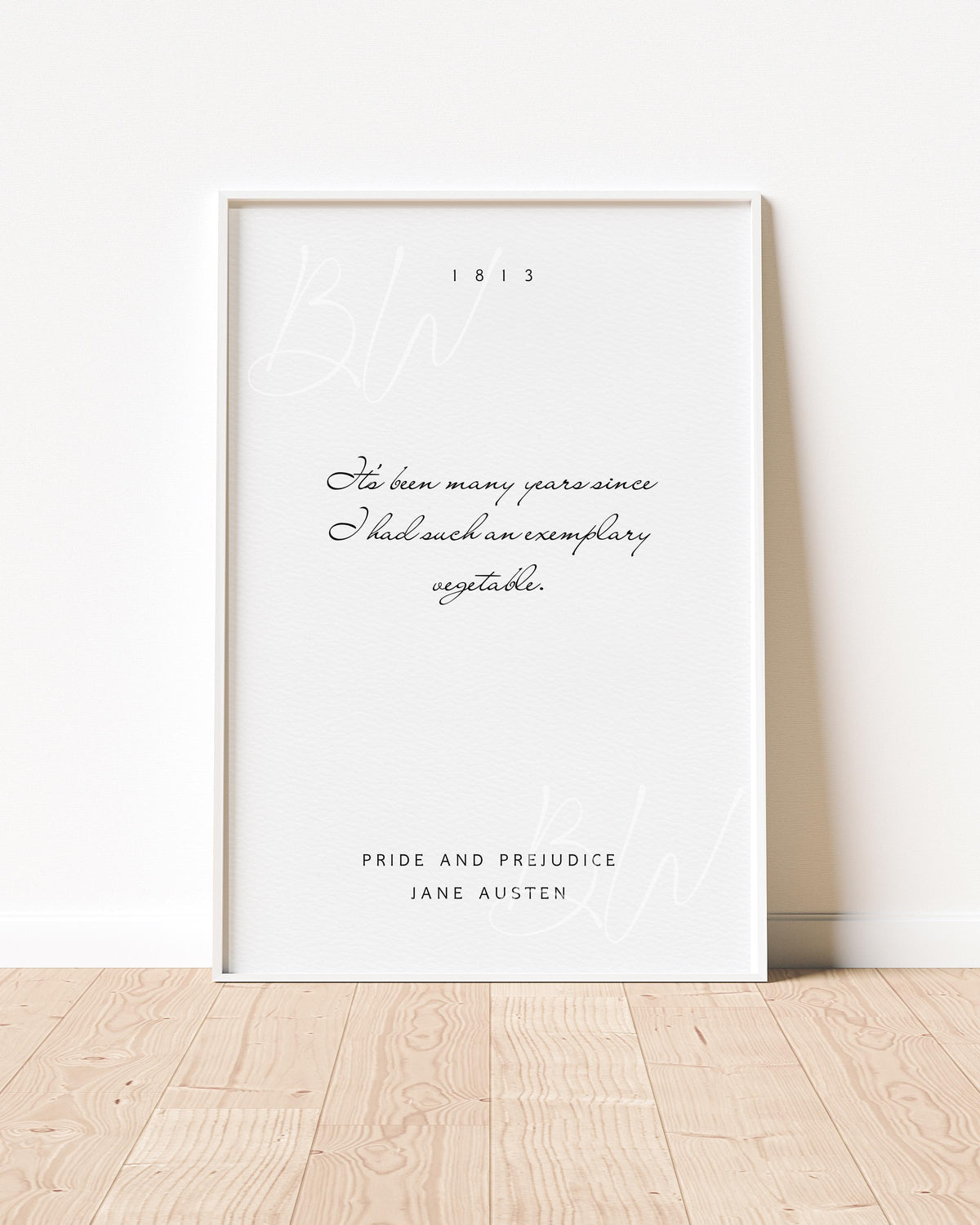 Exemplary Vegetable | Pride and Prejudice Quote Digital Print | Pride and Prejudice Art | Jane Austen Wall Art
