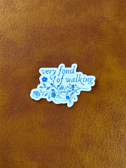 Pride and Prejudice Sticker | Very Fond of Walking | Jane Austen