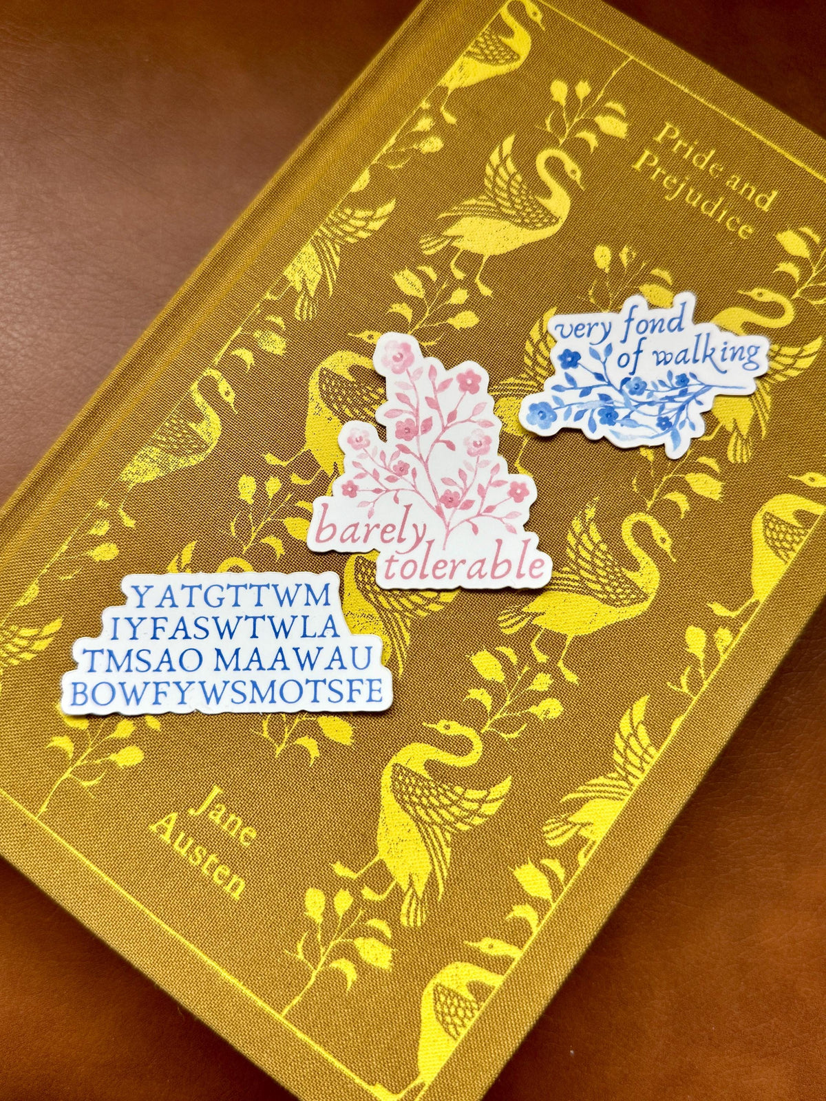 Barely Tolerable | Flowers | Jane Austen | Pride and Prejudice Floral Book Sticker