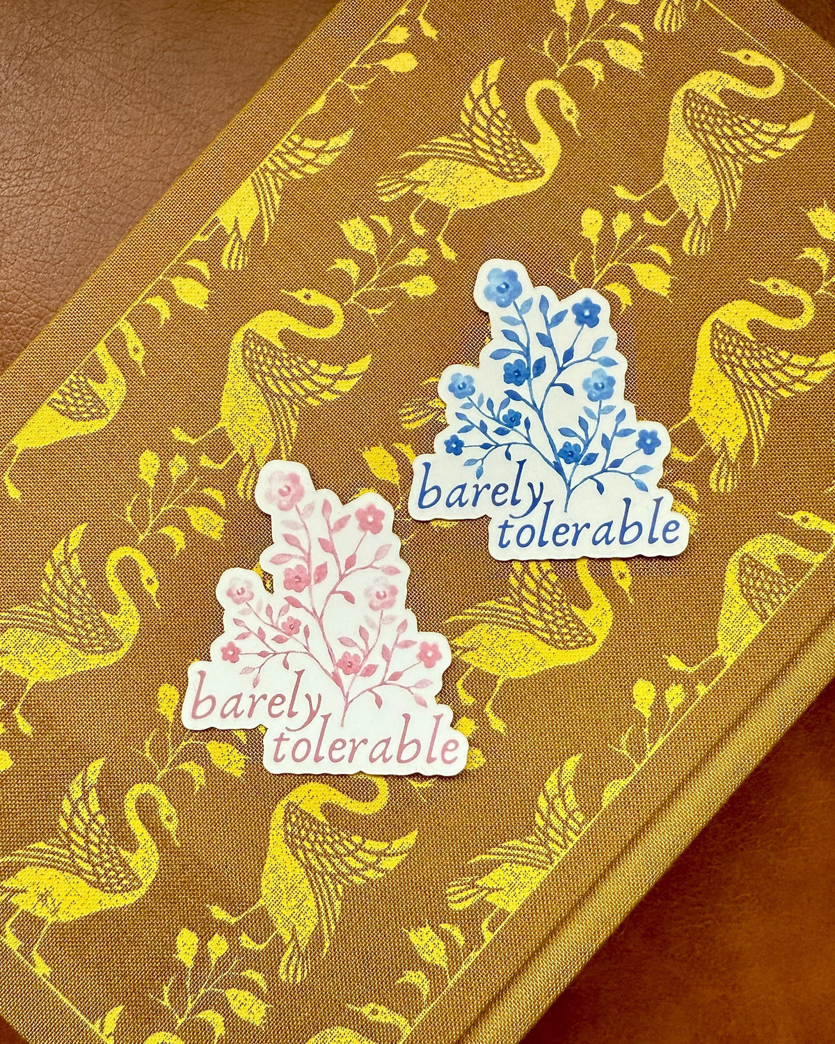 Barely Tolerable | Flowers | Jane Austen | Pride and Prejudice Floral Book Sticker