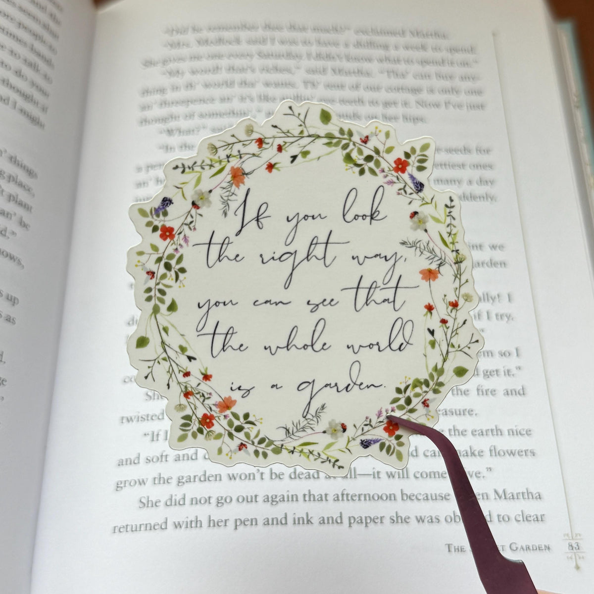 The Whole World Is A Garden | Secret Garden Sticker | Frances Hodgson Burnett Sticker | Book Sticker | Kindle Sticker