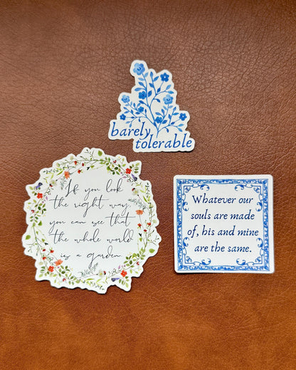 The Whole World Is A Garden | Secret Garden Sticker | Frances Hodgson Burnett Sticker | Book Sticker | Kindle Sticker