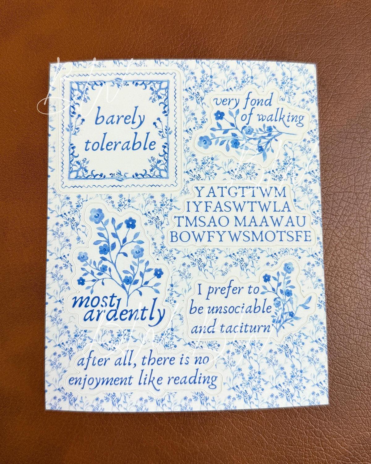 Pride and Prejudice Sticker Sheet | Jane Austen | Barely Tolerable | Most Ardently | Book Sticker | Kindle Sticker