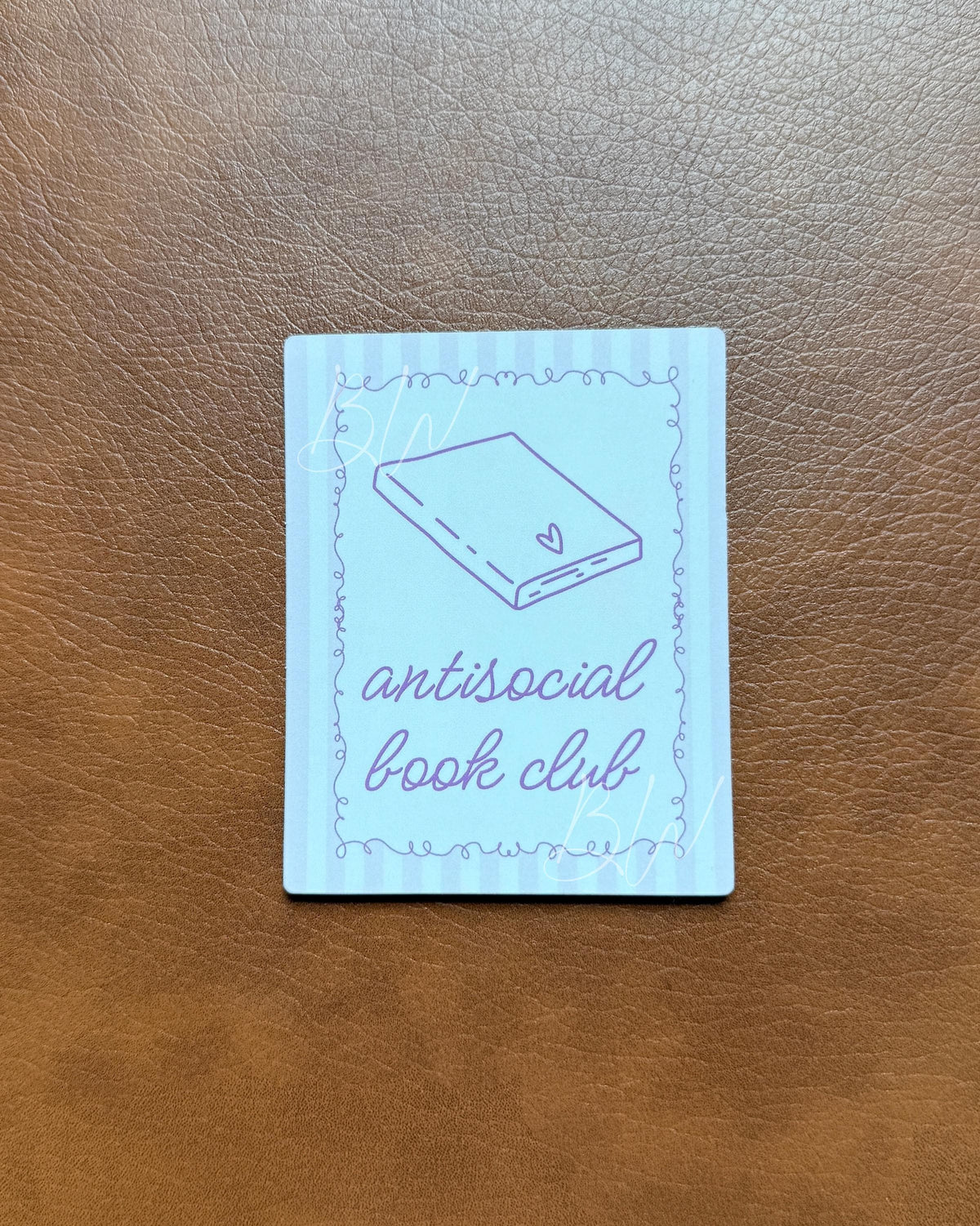 Antisocial Book Club Sticker | Funny Bookish Vinyl Sticker for Introverts | Reader Sticker for Planners, Laptops, Kindles, Water Bottles