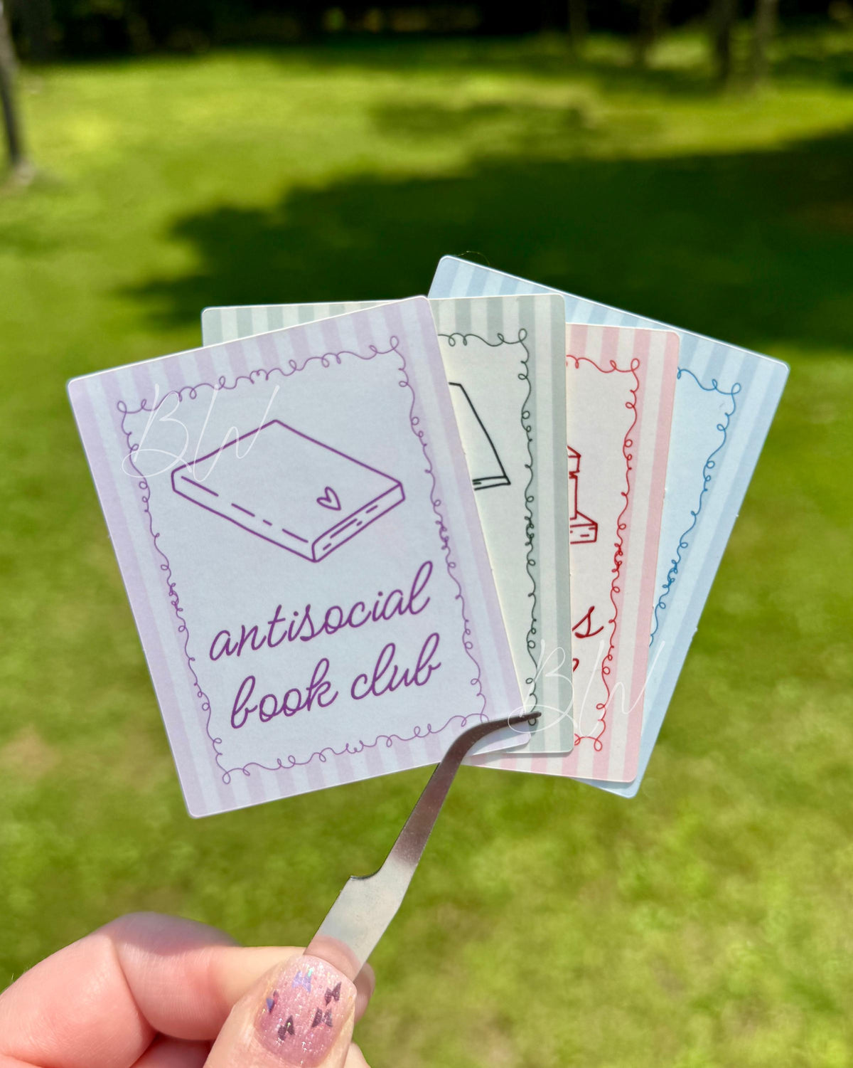 Antisocial Book Club Sticker | Funny Bookish Vinyl Sticker for Introverts | Reader Sticker for Planners, Laptops, Kindles, Water Bottles
