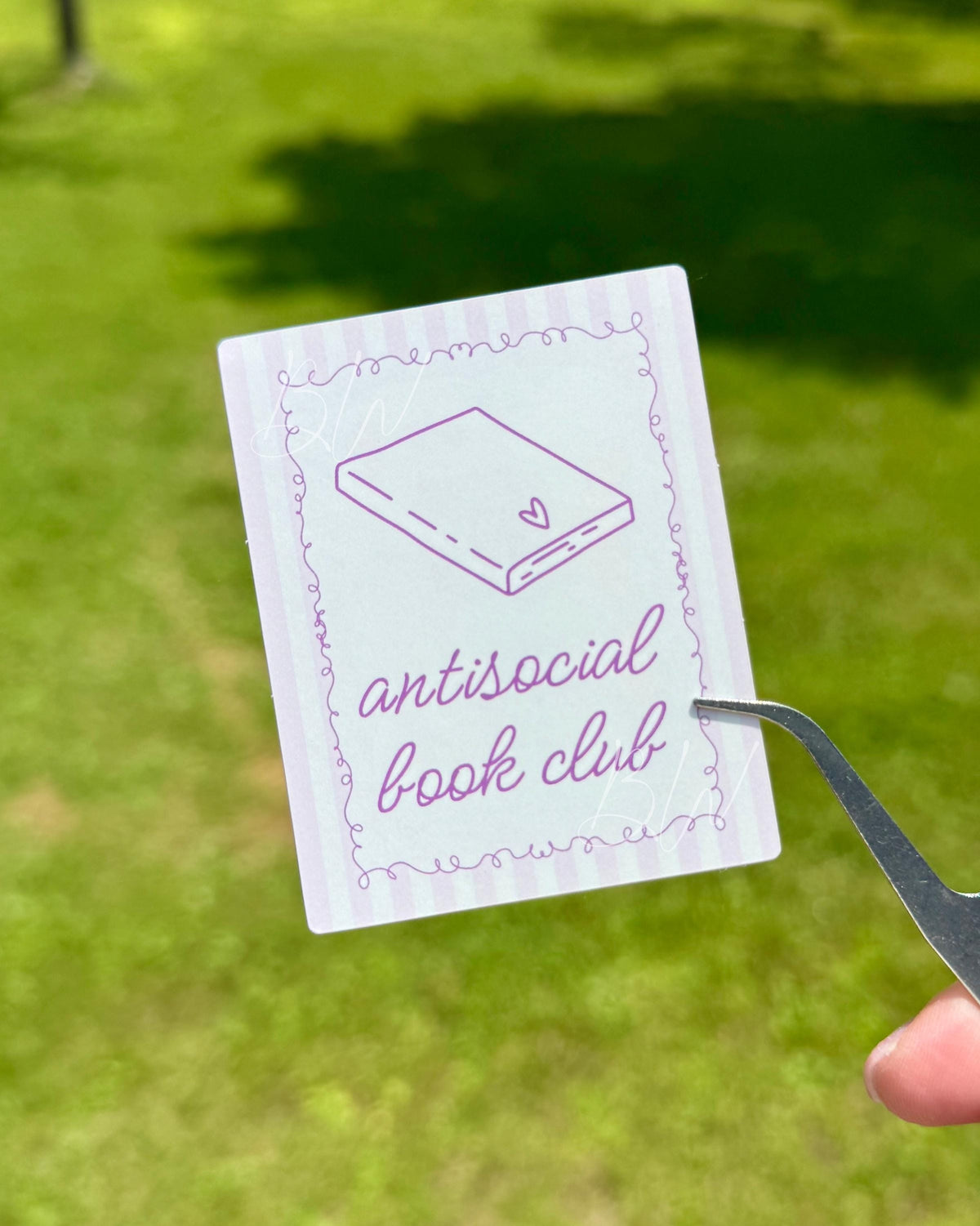 Antisocial Book Club Sticker | Funny Bookish Vinyl Sticker for Introverts | Reader Sticker for Planners, Laptops, Kindles, Water Bottles