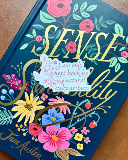 Awkwardness | Sense and Sensibility Jane Austen Sticker | Book Kindle Laptop Planner Sticker | Bookish Vinyl Sticker | Classic Lit Gift