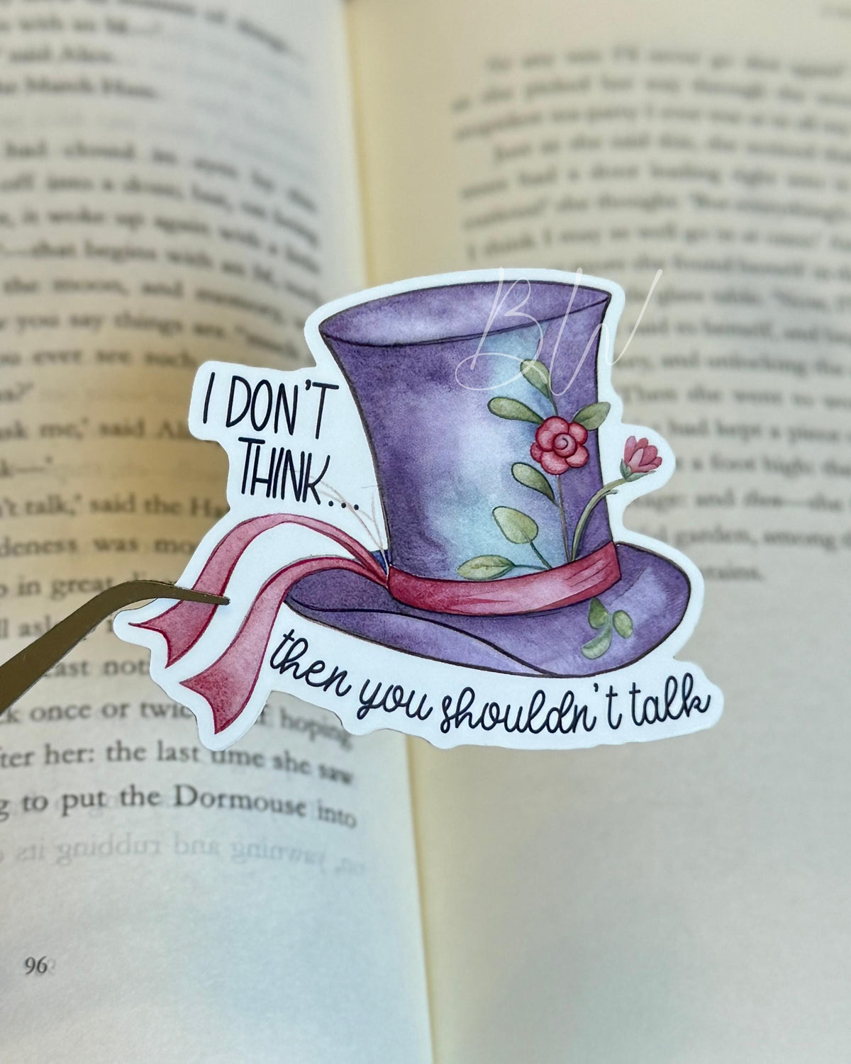 Mad Hatter Quote Vinyl Sticker | Alice in Wonderland, Bookish Gift