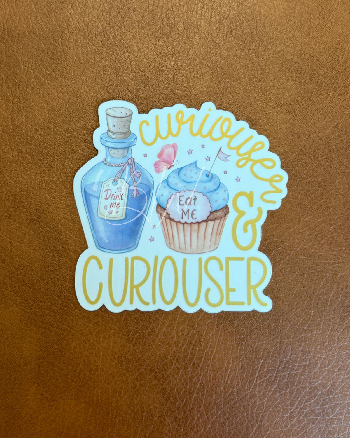 Curiouser Vinyl Sticker | Alice in Wonderland, Bookish Gift