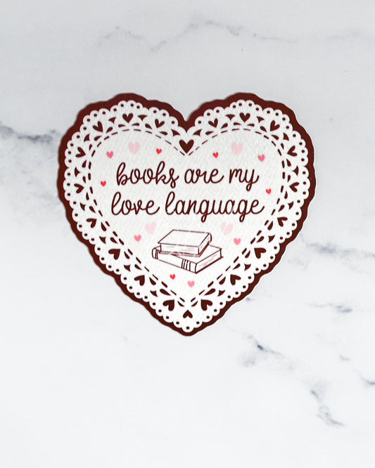 Books Are My Love Language | Bookish Vinyl Sticker | For Book Lovers, Readers, Kindle Accessories