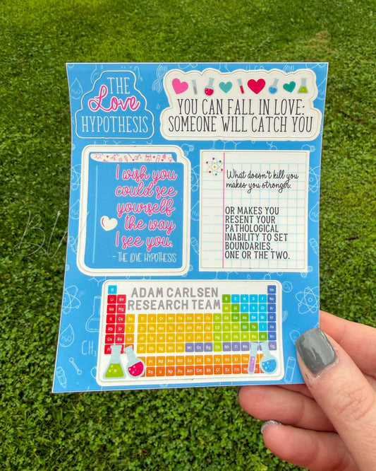 The Love Hypothesis Sticker Sheet | Licensed Ali Hazelwood Stickers