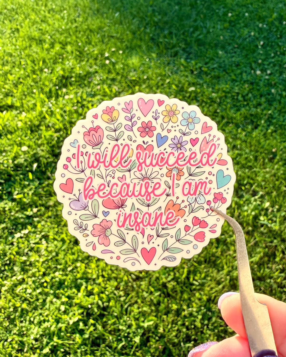 I Will Succeed Because I Am Insane Sticker